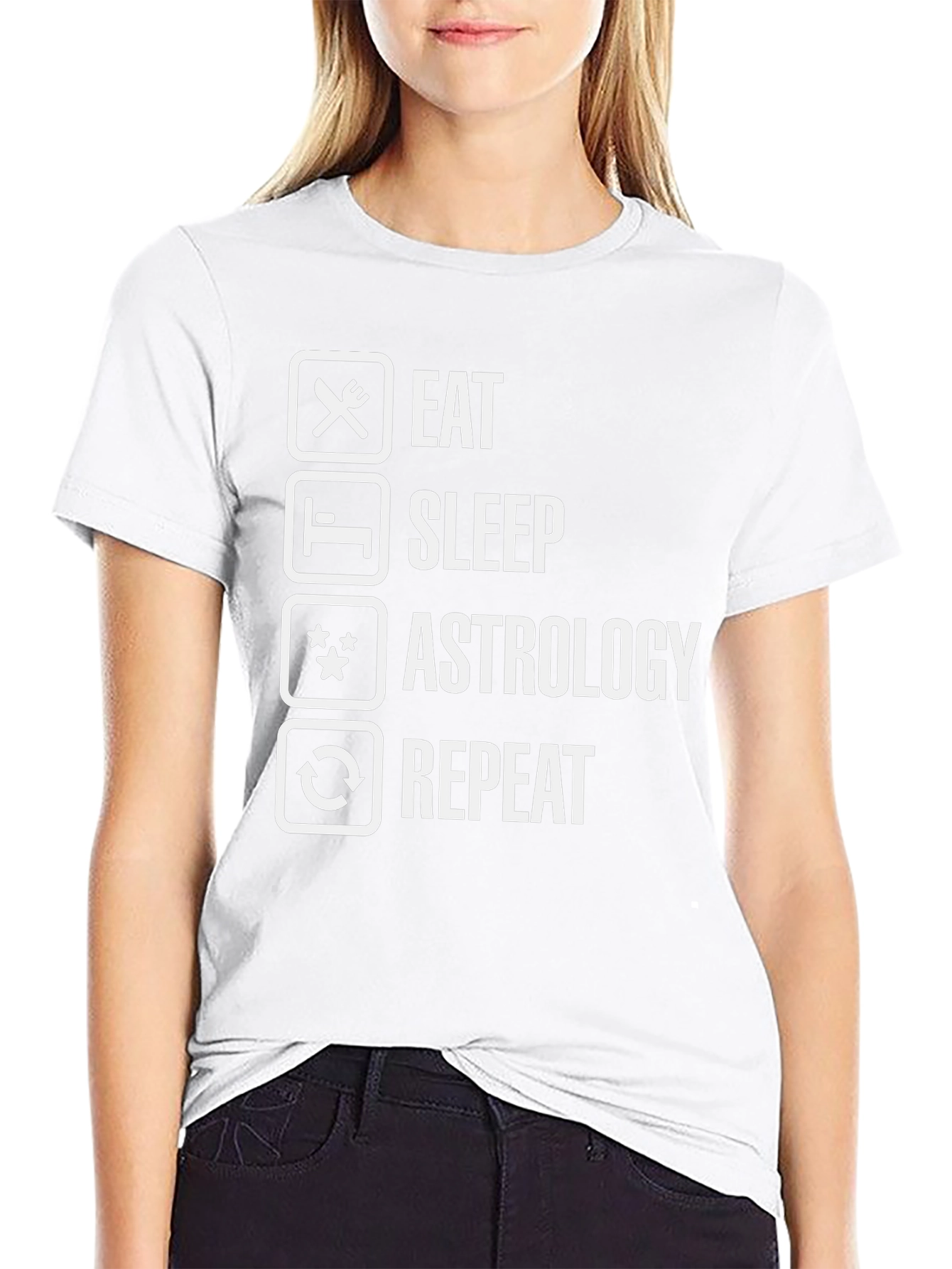 Eat Sleep Astrology Repeat Funny Graphic Tee