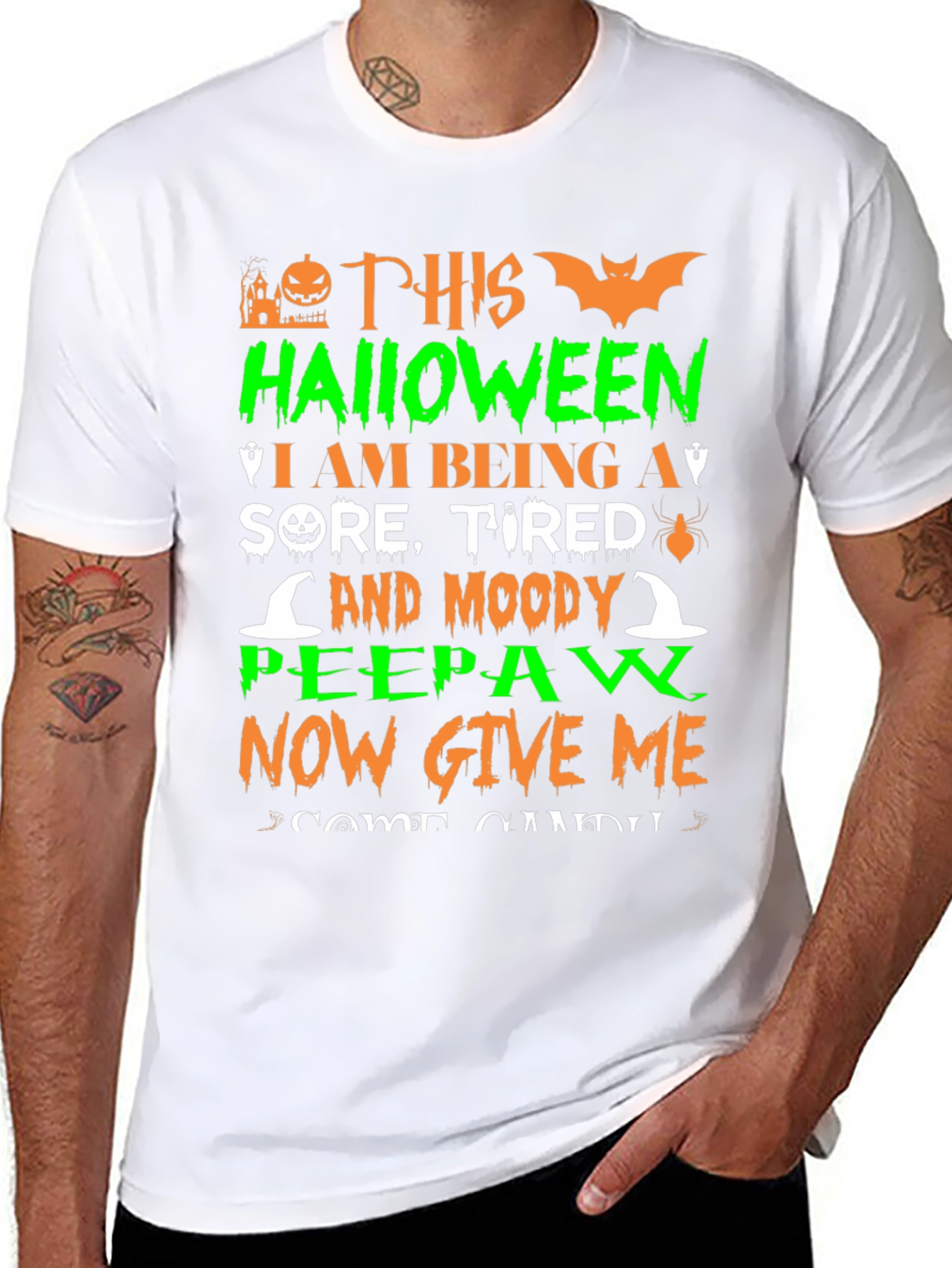 Funny Halloween Peepaw Graphic Tee