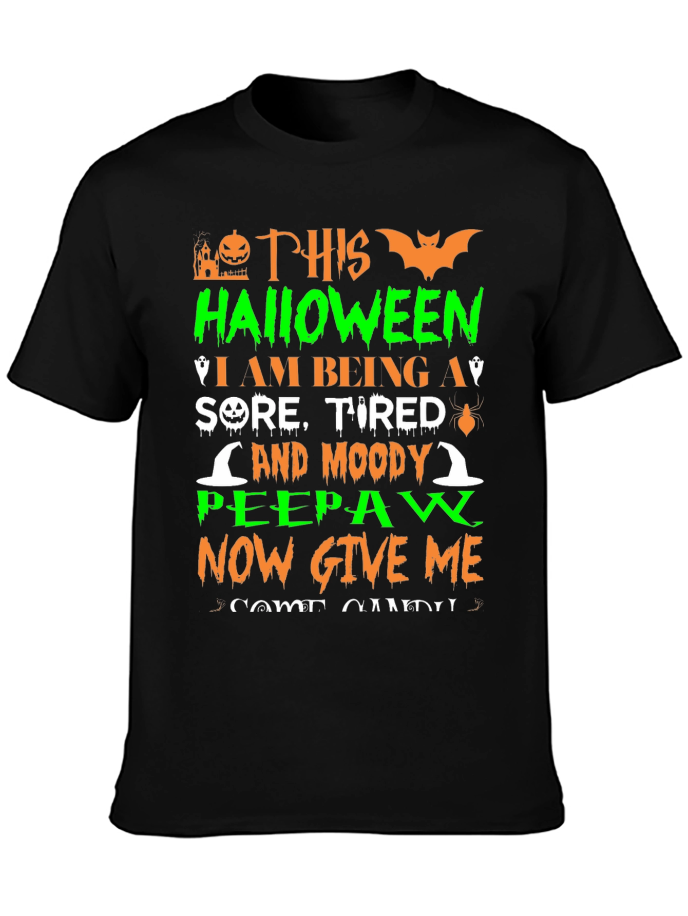 Funny Halloween Peepaw Graphic Tee