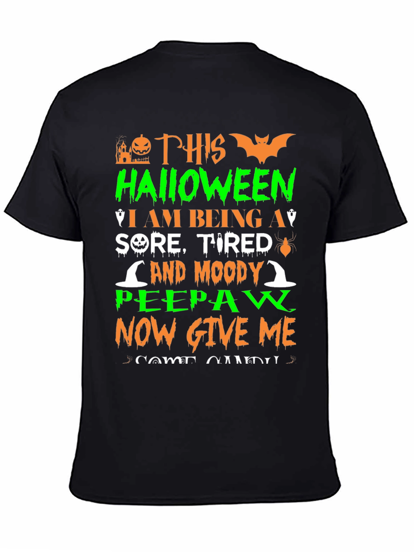 Funny Halloween Peepaw Graphic Tee