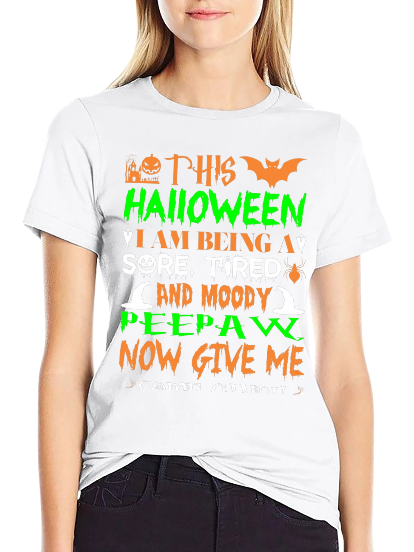 Funny Halloween Peepaw Graphic Tee
