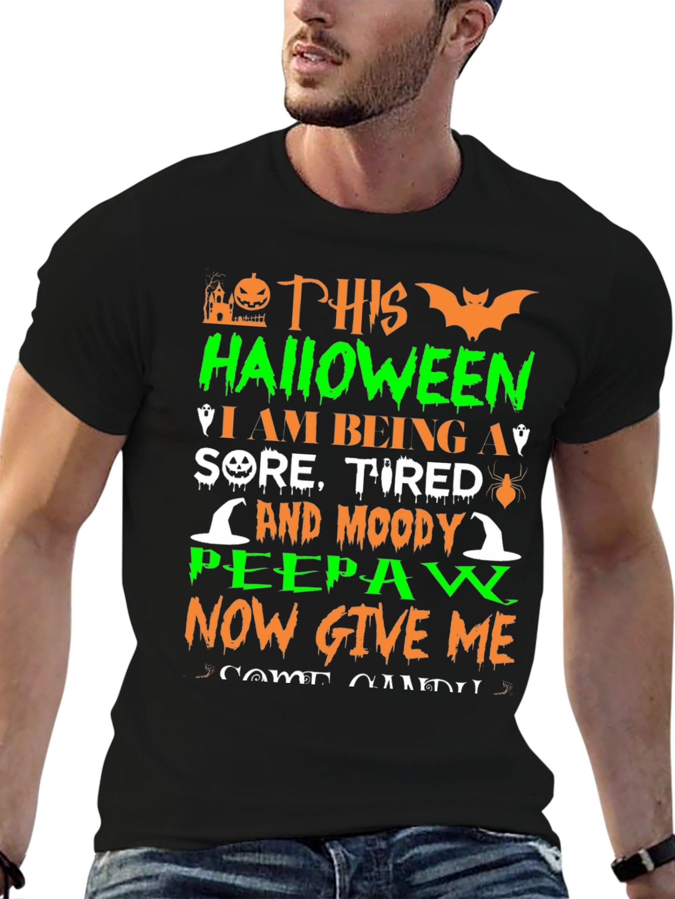 Funny Halloween Peepaw Graphic Tee