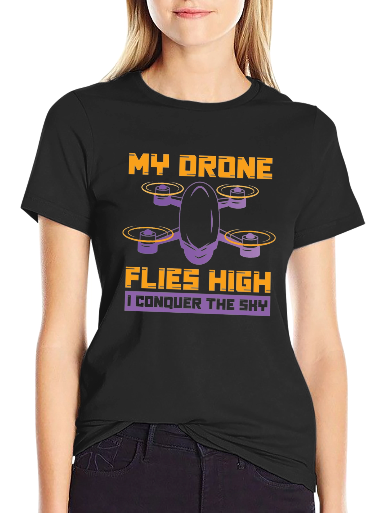 My Drone Flies High T-Shirt - Drone Enthusiast Apparel