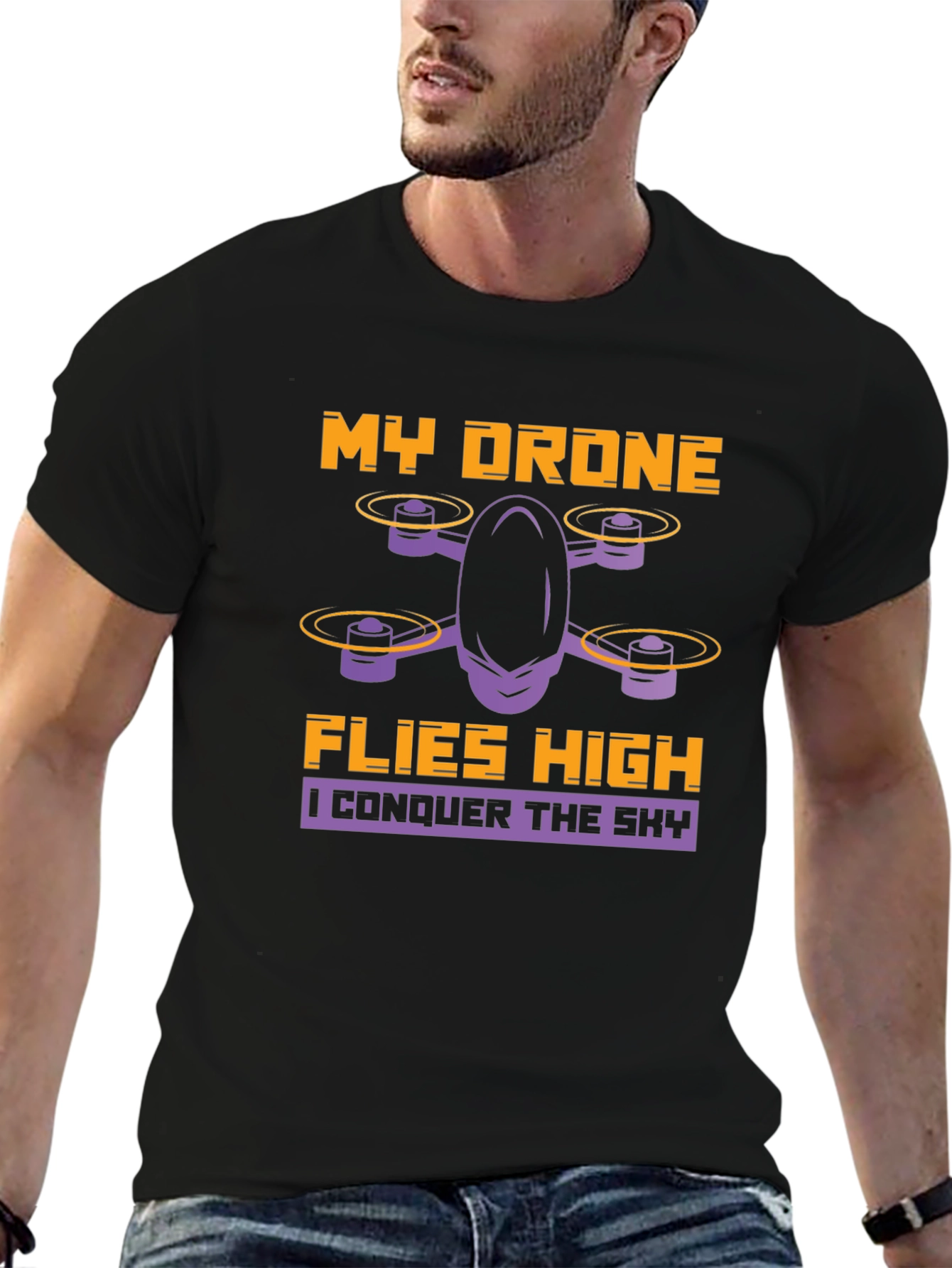 My Drone Flies High T-Shirt - Drone Enthusiast Apparel