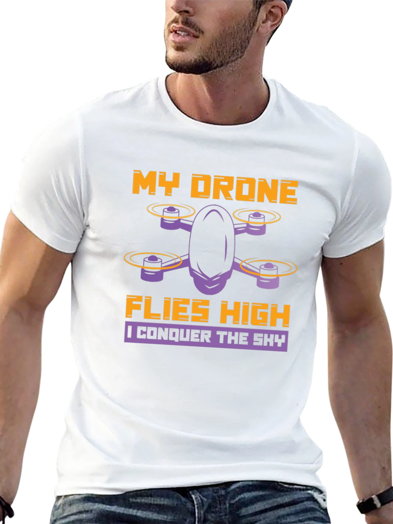 My Drone Flies High T-Shirt - Drone Enthusiast Apparel