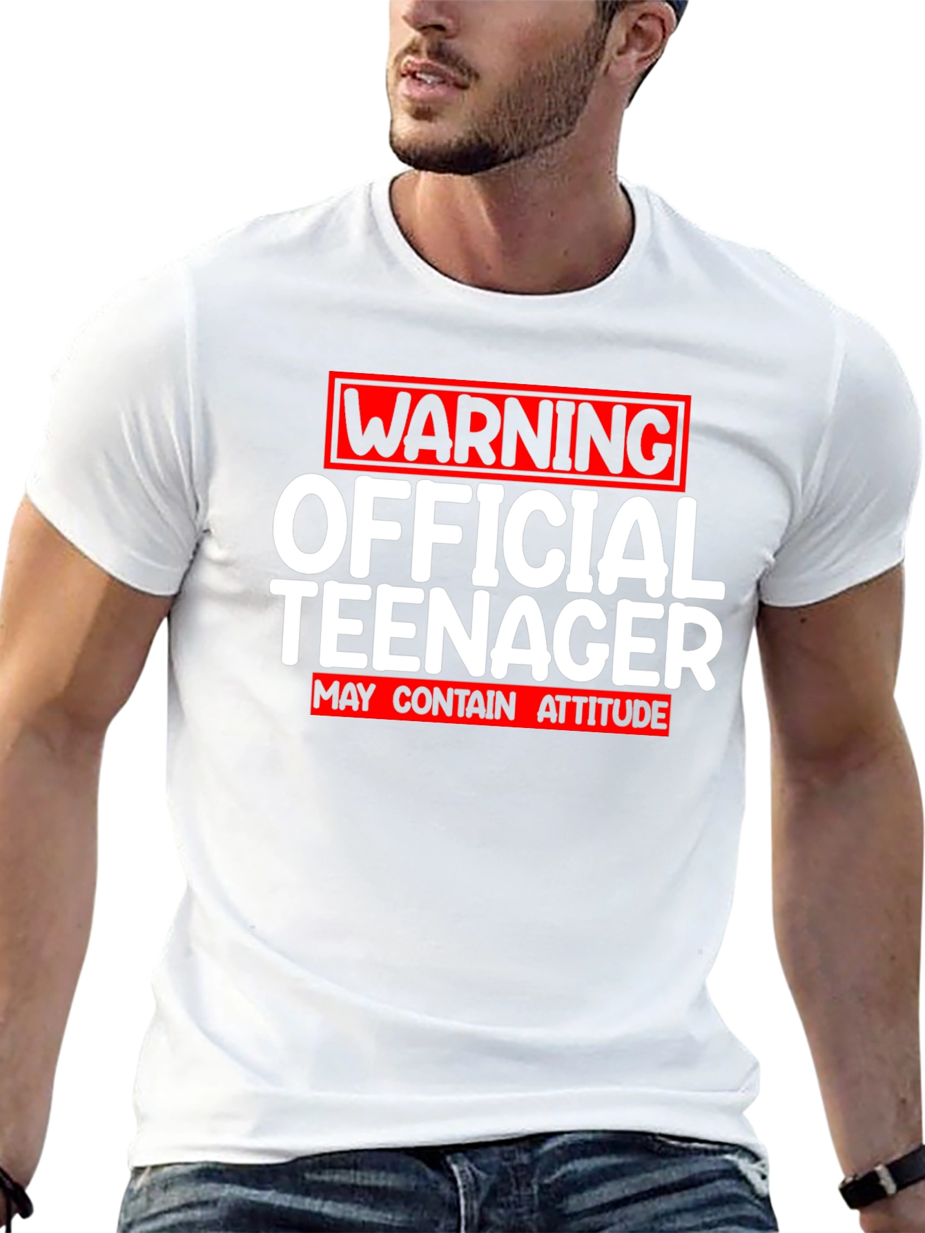 Official Teenager Warning Funny Novelty T-Shirt