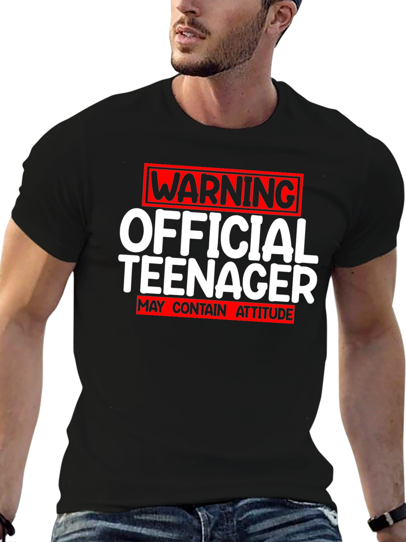 Official Teenager Warning Funny Novelty T-Shirt