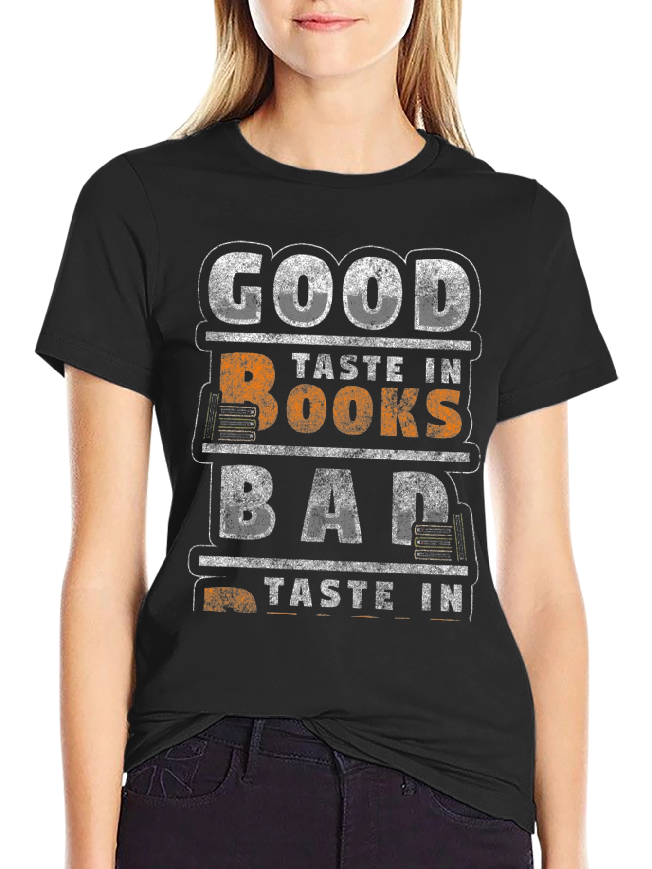 Good Taste In Books Black Graphic T-Shirt
