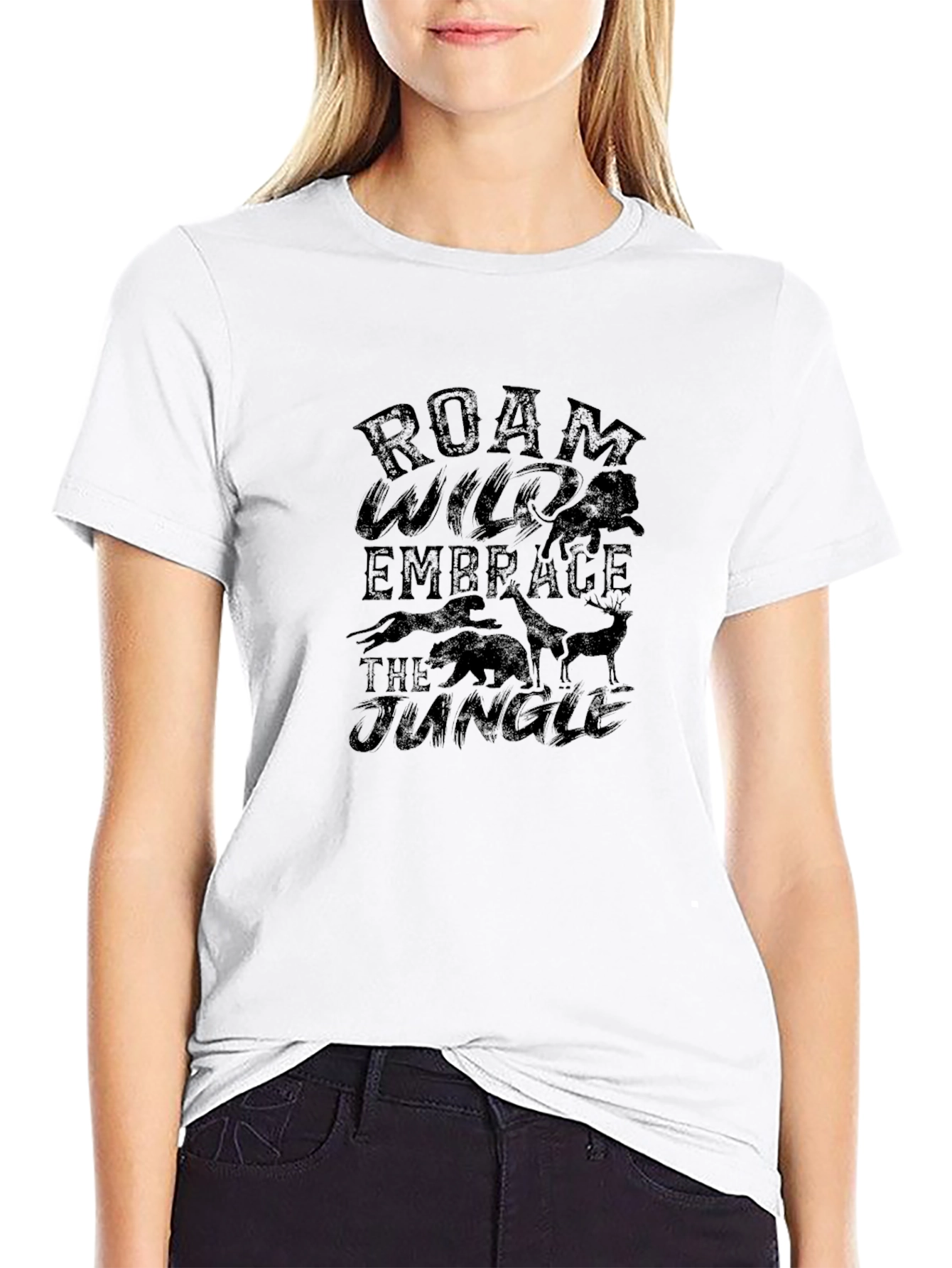 Roam Wild Jungle Black Graphic Tee