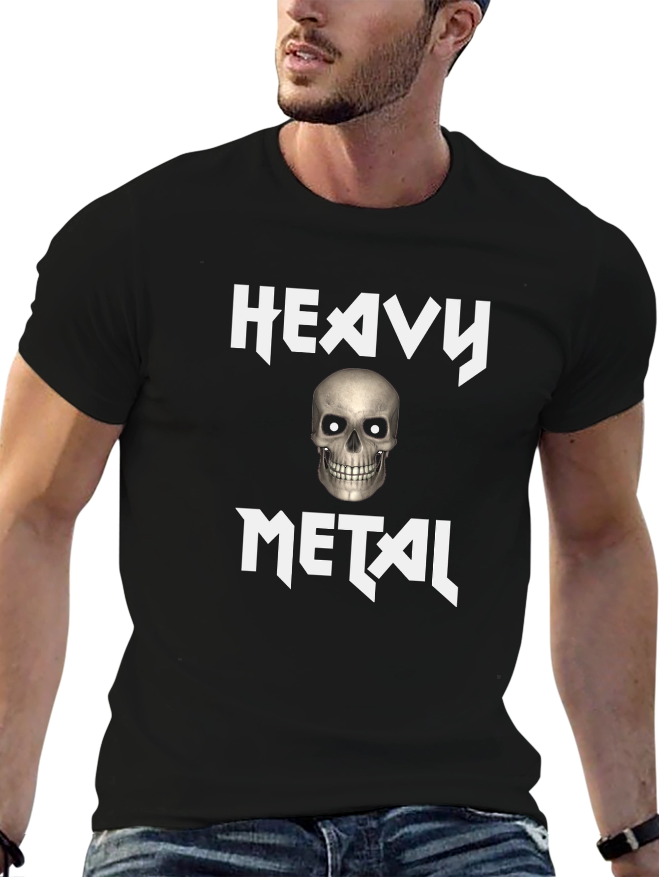 Heavy Metal Skull Graphic Tee - Rocker Style