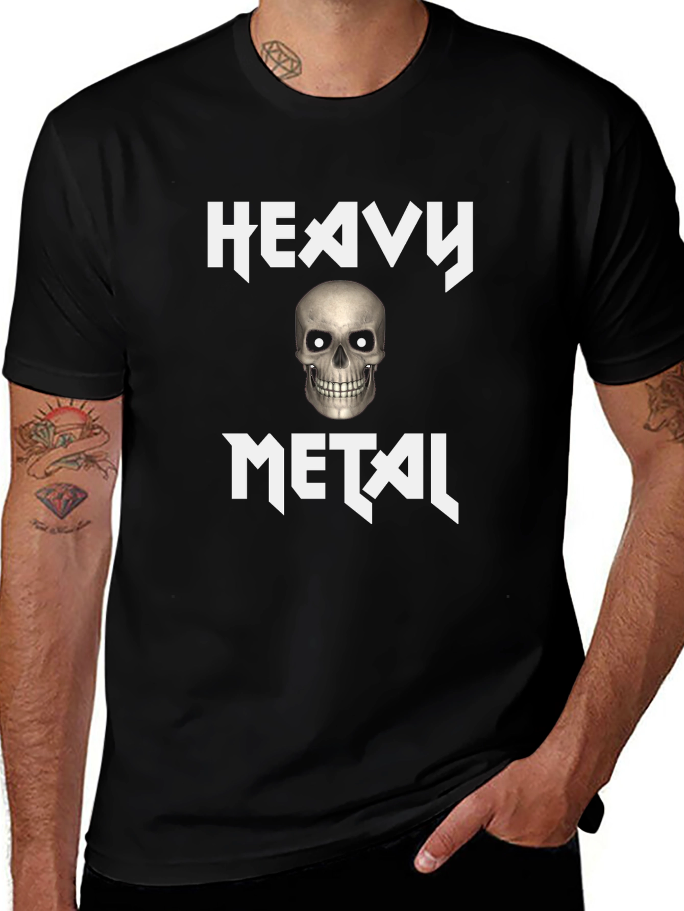 Heavy Metal Skull Graphic Tee - Rocker Style