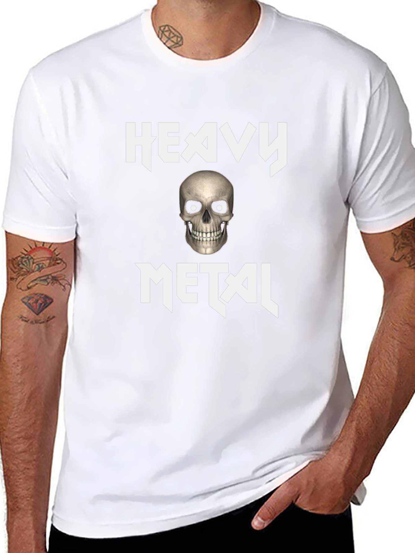 Heavy Metal Skull Graphic Tee - Rocker Style