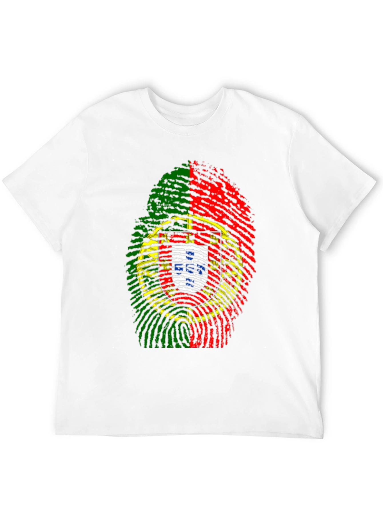 Portugal Flag Fingerprint Graphic Tee - Black