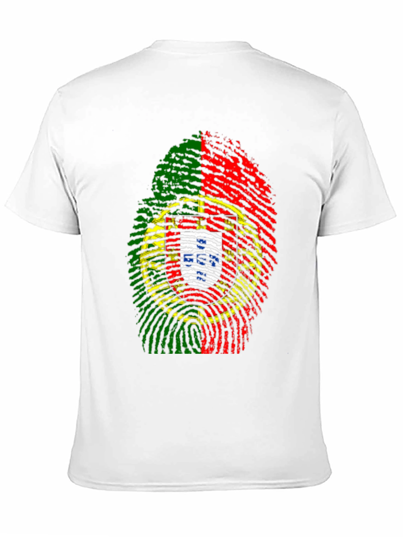 Portugal Flag Fingerprint Graphic Tee - Black
