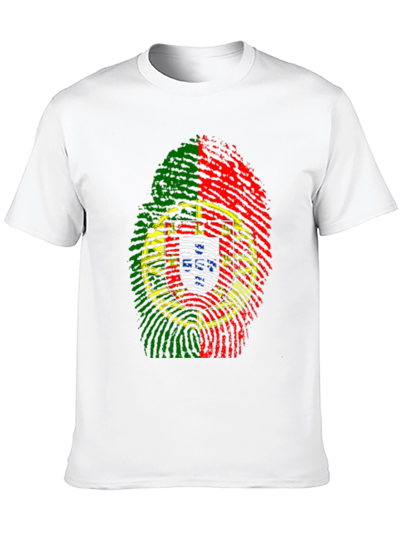 Portugal Flag Fingerprint Graphic Tee - Black