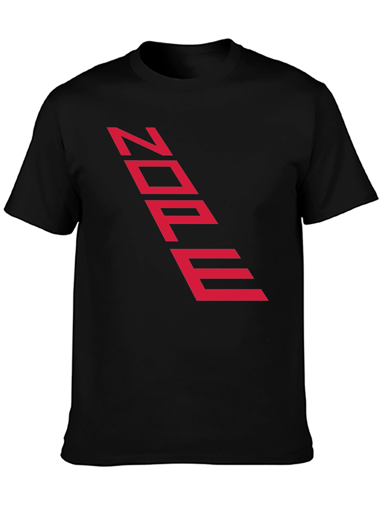 Edgy Black Tee with Futuristic Red Text