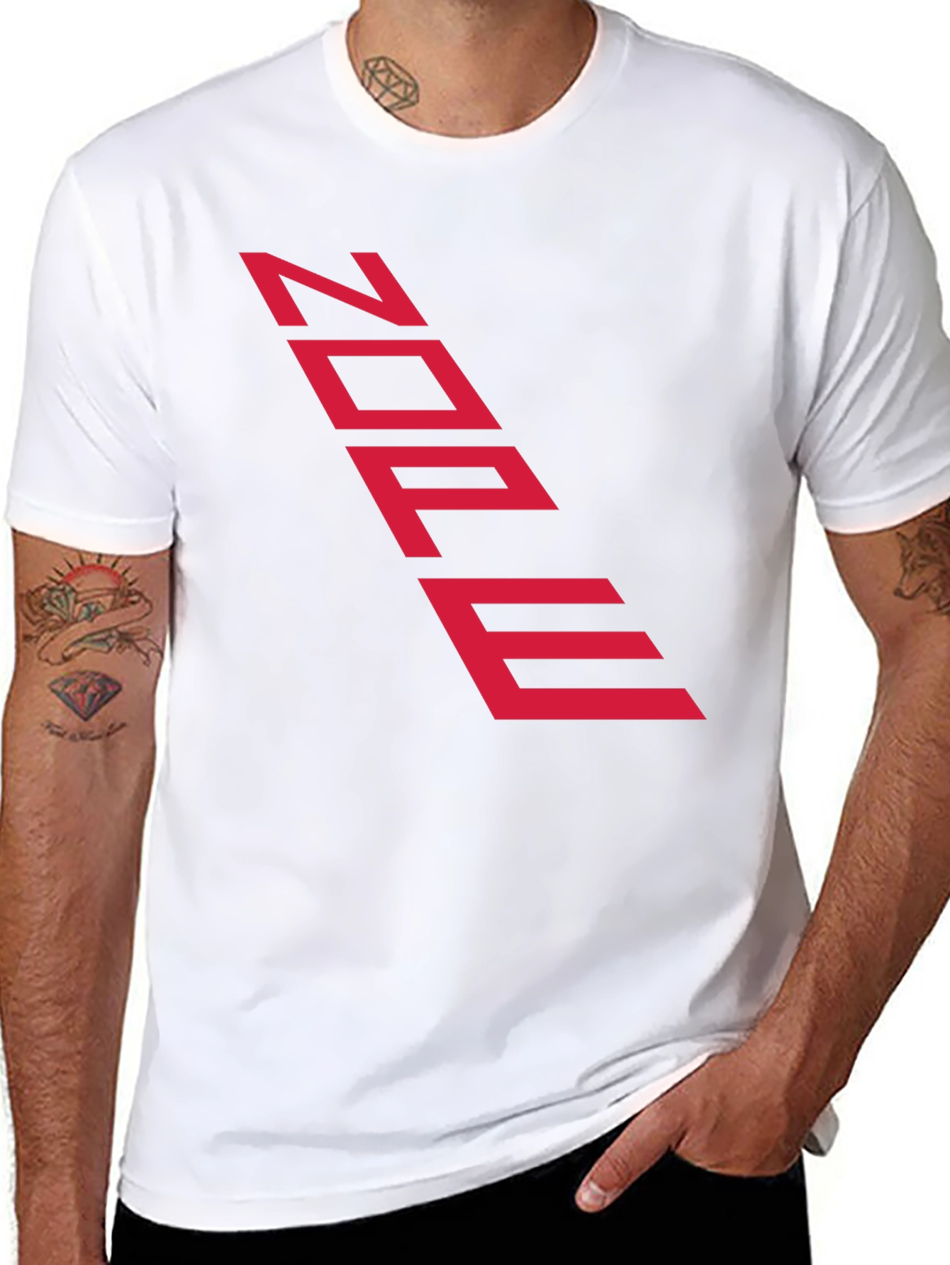 Edgy Black Tee with Futuristic Red Text