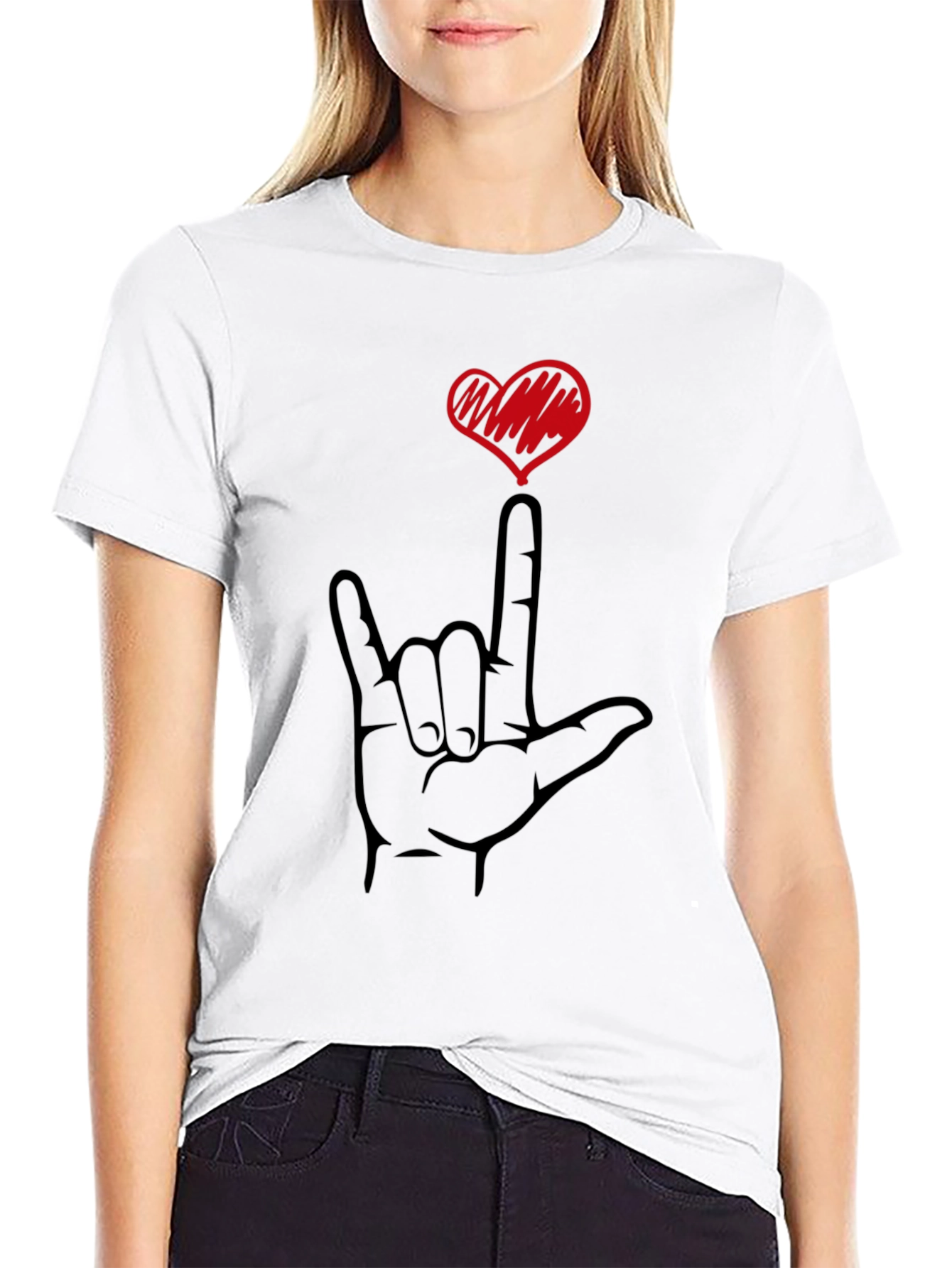 I Love You Sign Language Heart T-Shirt