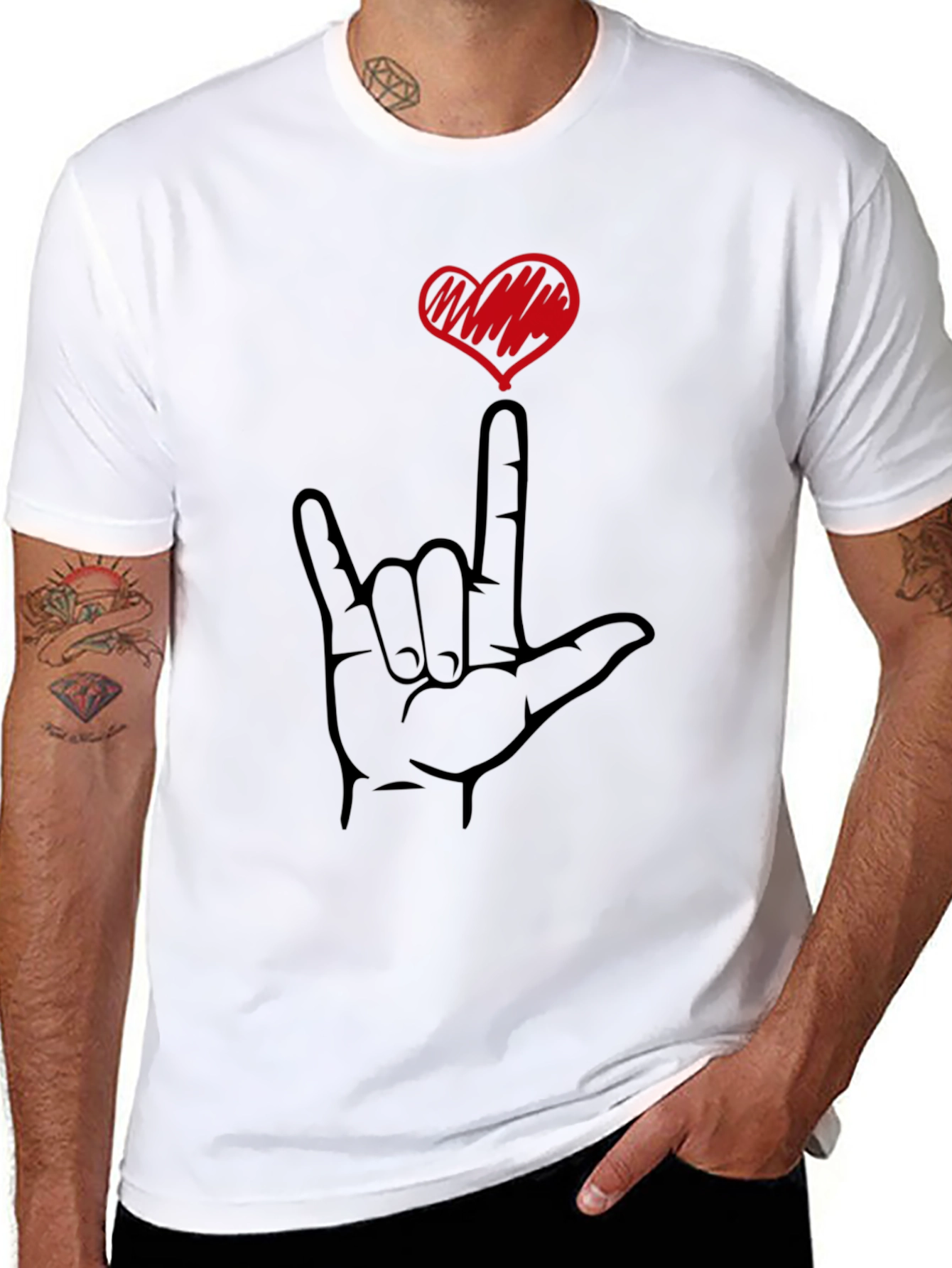 I Love You Sign Language Heart T-Shirt
