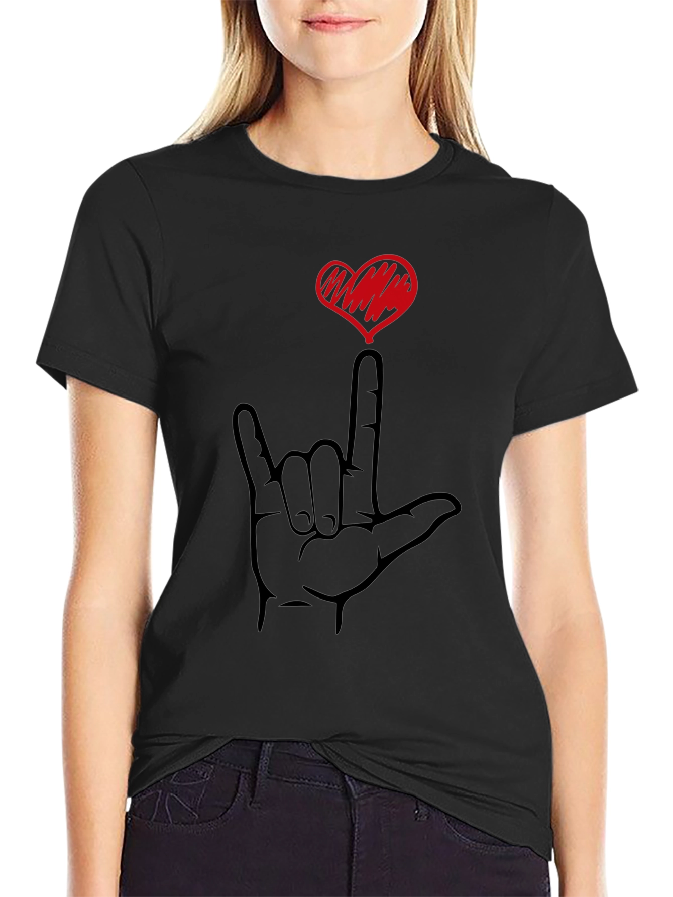 I Love You Sign Language Heart T-Shirt