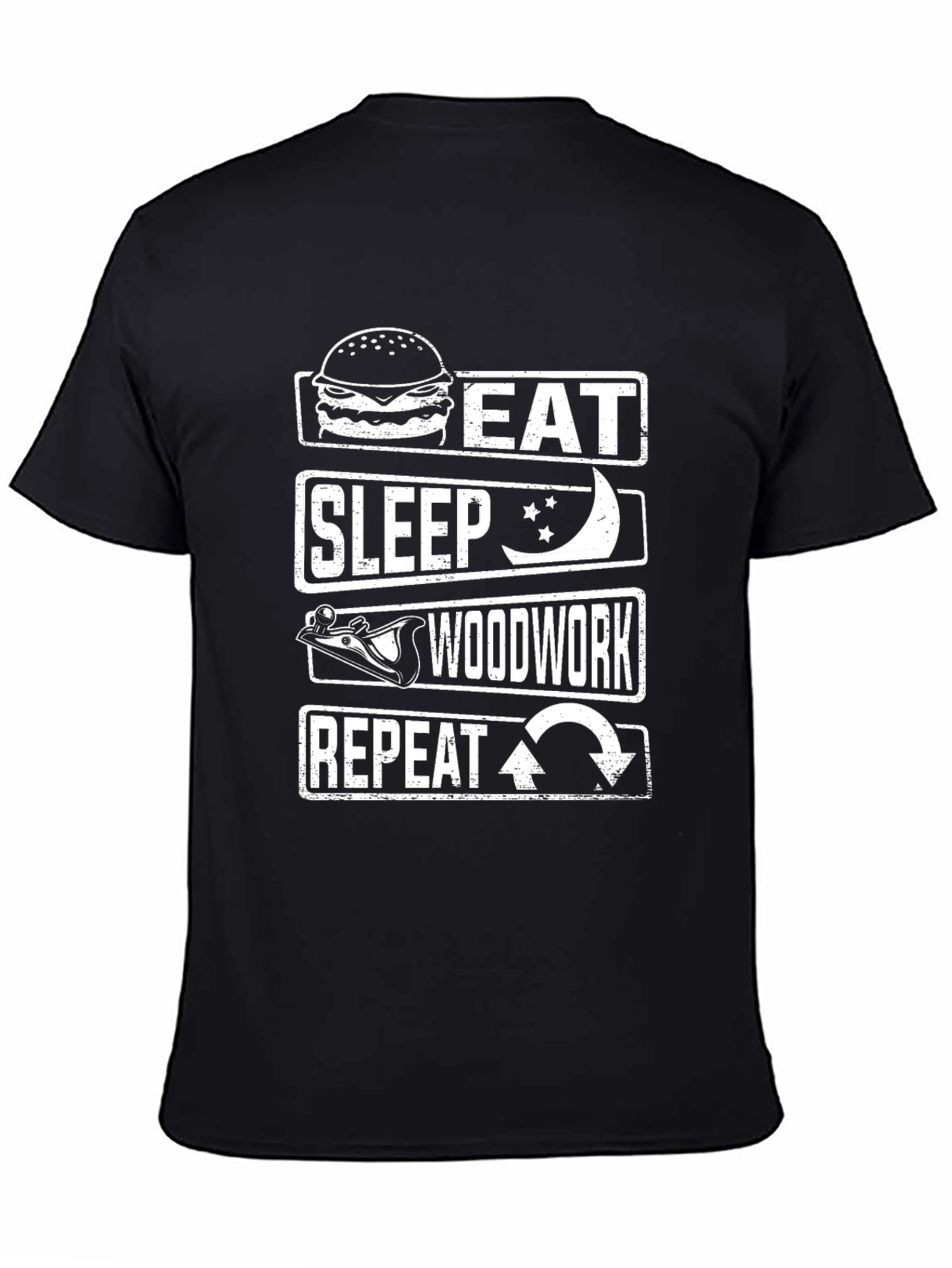 Eat Sleep Woodwork Repeat T-Shirt - Black