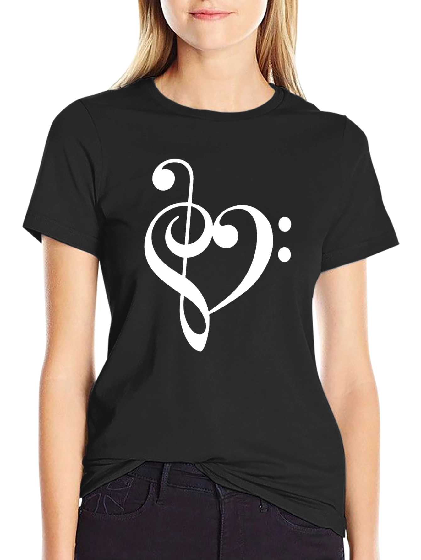 Musical Heart T-Shirt - Black Graphic Tee