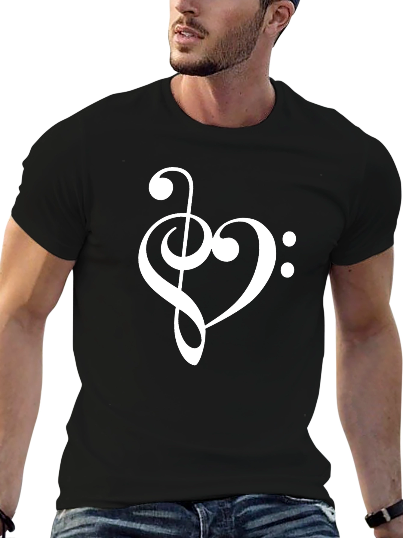 Musical Heart T-Shirt - Black Graphic Tee