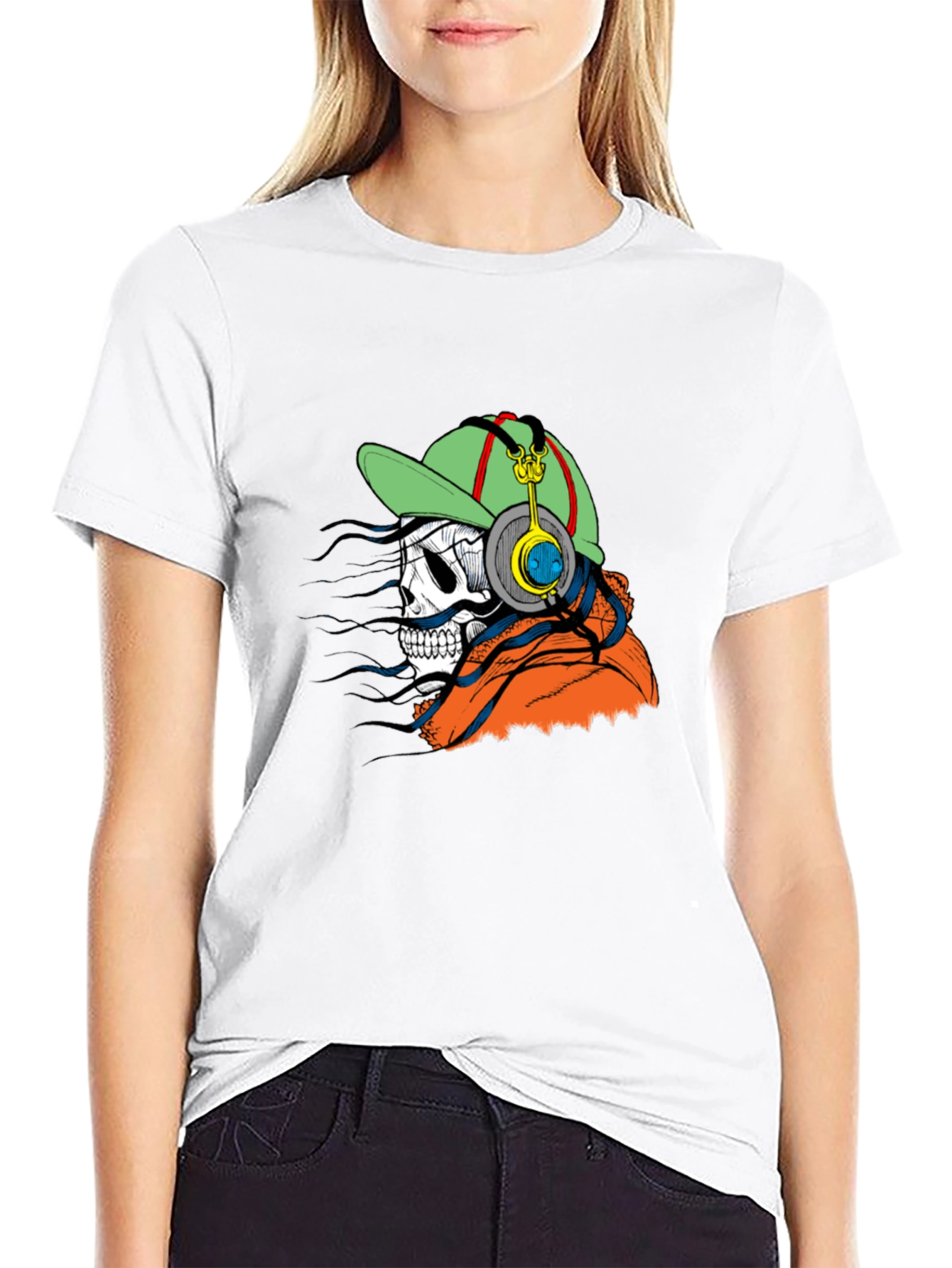 Skull DJ Graphic Tee - Trendy and Unique