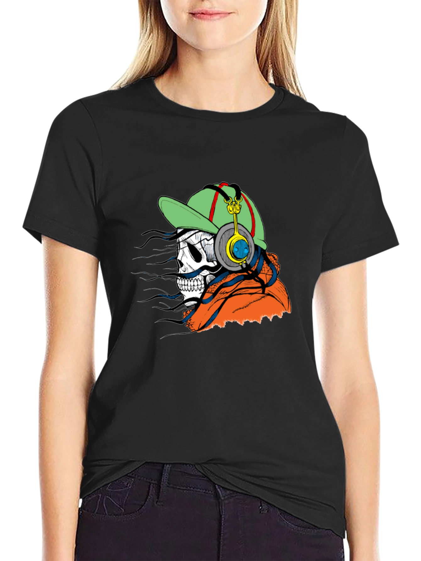 Skull DJ Graphic Tee - Trendy and Unique