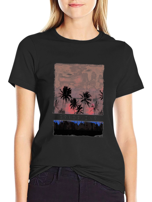 Barcelona Palm Tree Graphic Tee