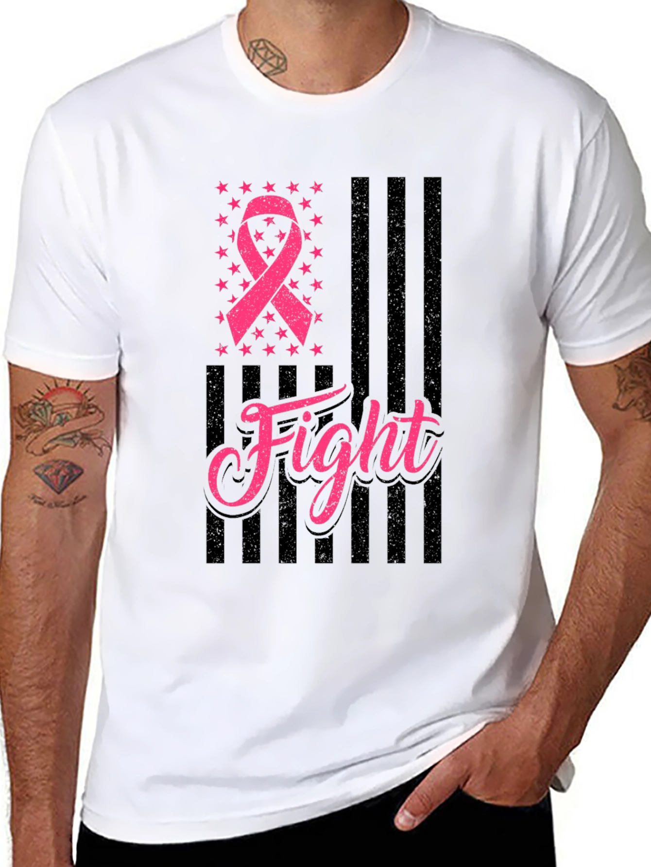 Breast Cancer Awareness Fight Ribbon T-Shirt