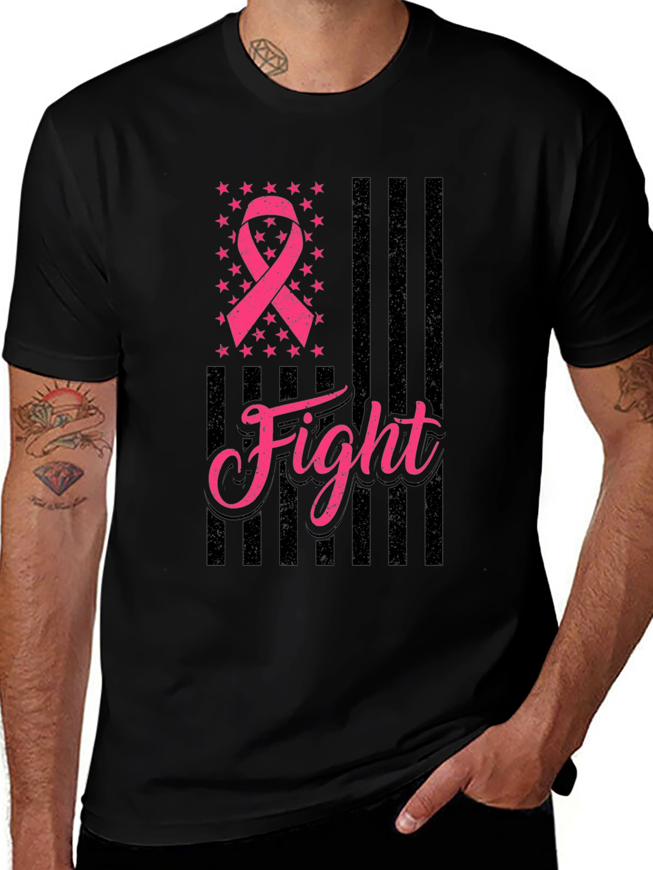 Breast Cancer Awareness Fight Ribbon T-Shirt