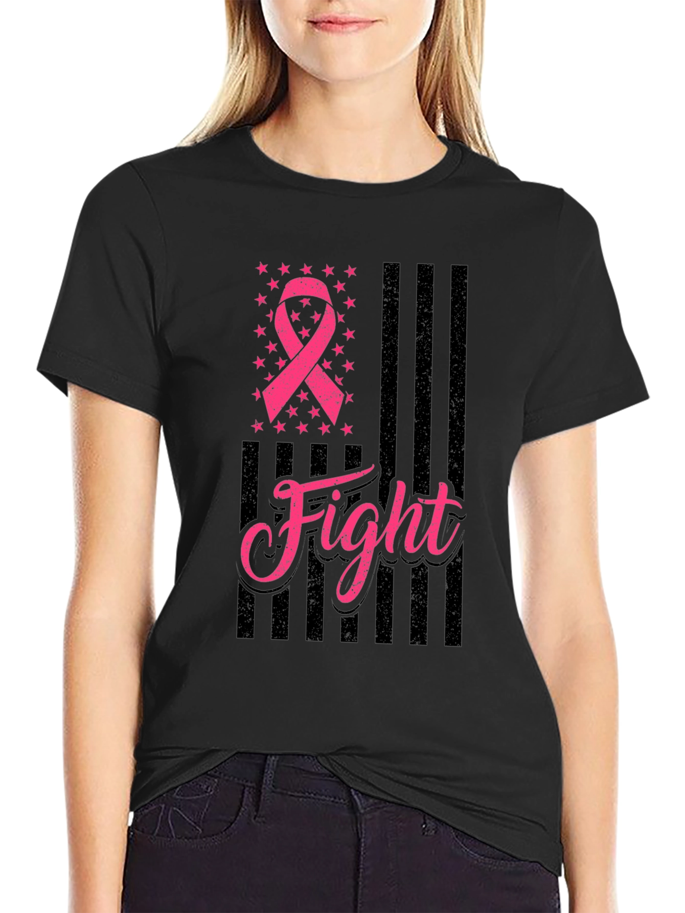 Breast Cancer Awareness Fight Ribbon T-Shirt