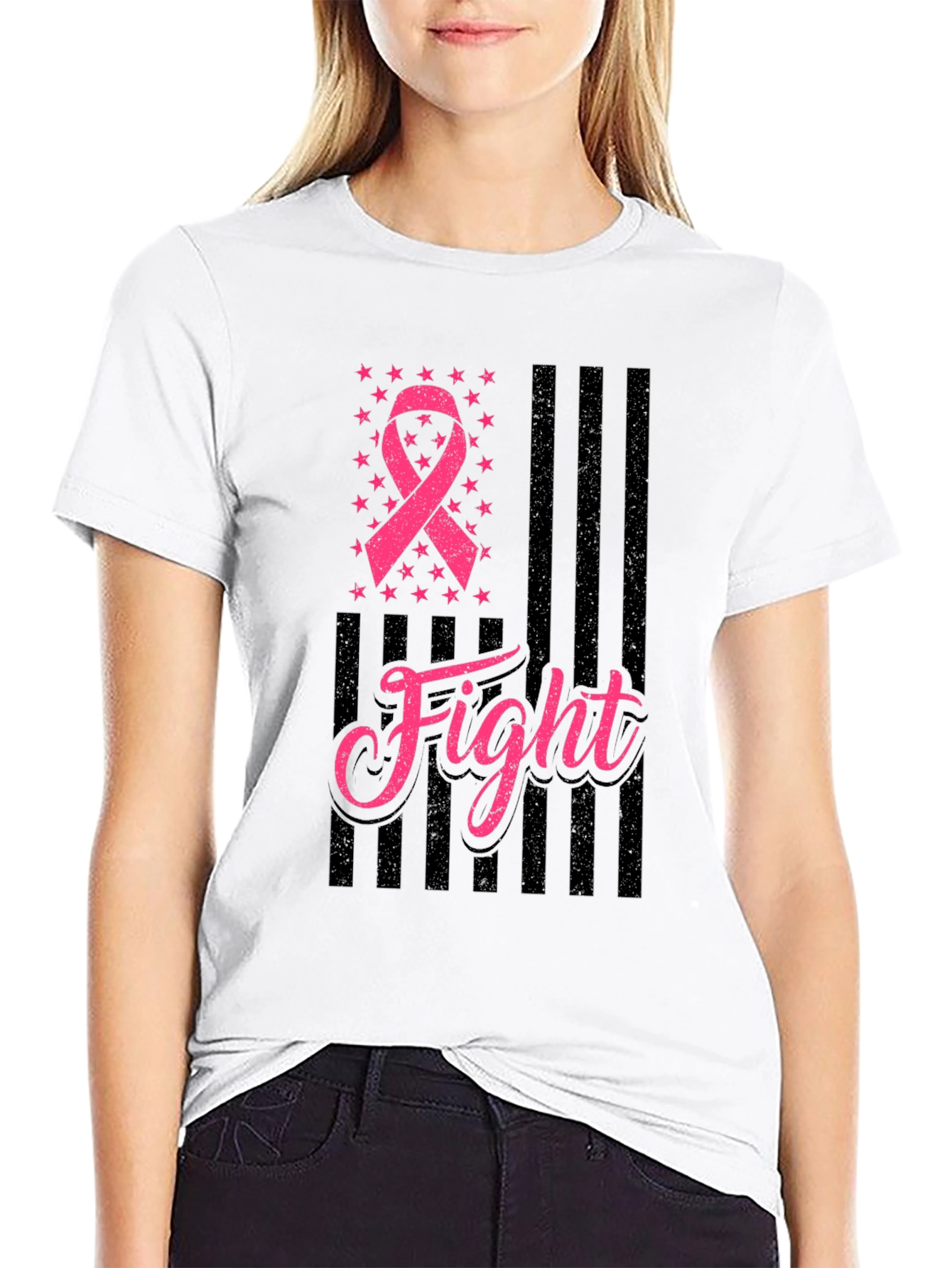 Breast Cancer Awareness Fight Ribbon T-Shirt