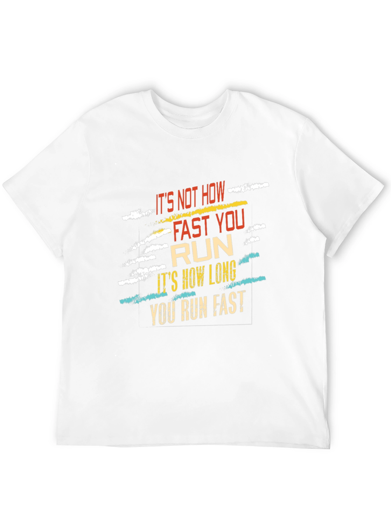 Motivational Runner Graphic Tee - Run Long Not Fast