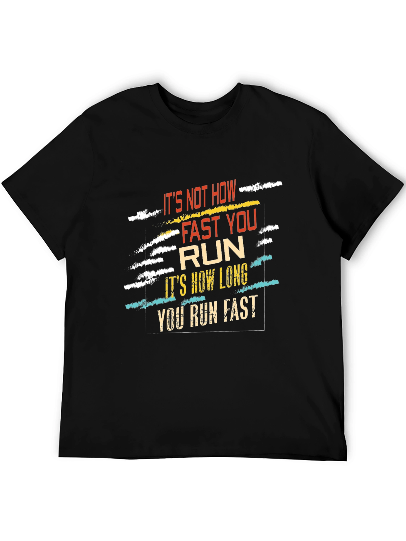 Motivational Runner Graphic Tee - Run Long Not Fast