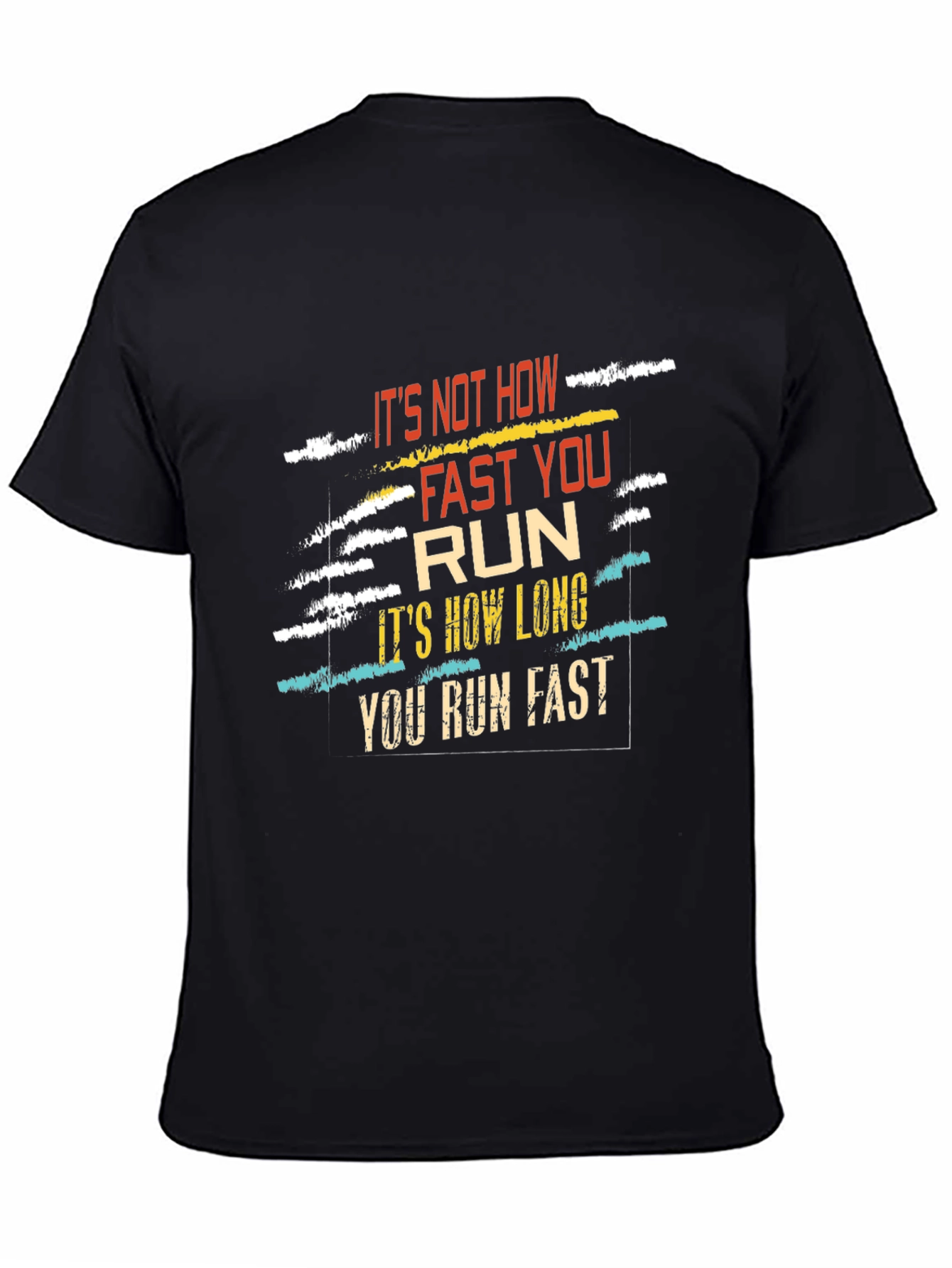Motivational Runner Graphic Tee - Run Long Not Fast