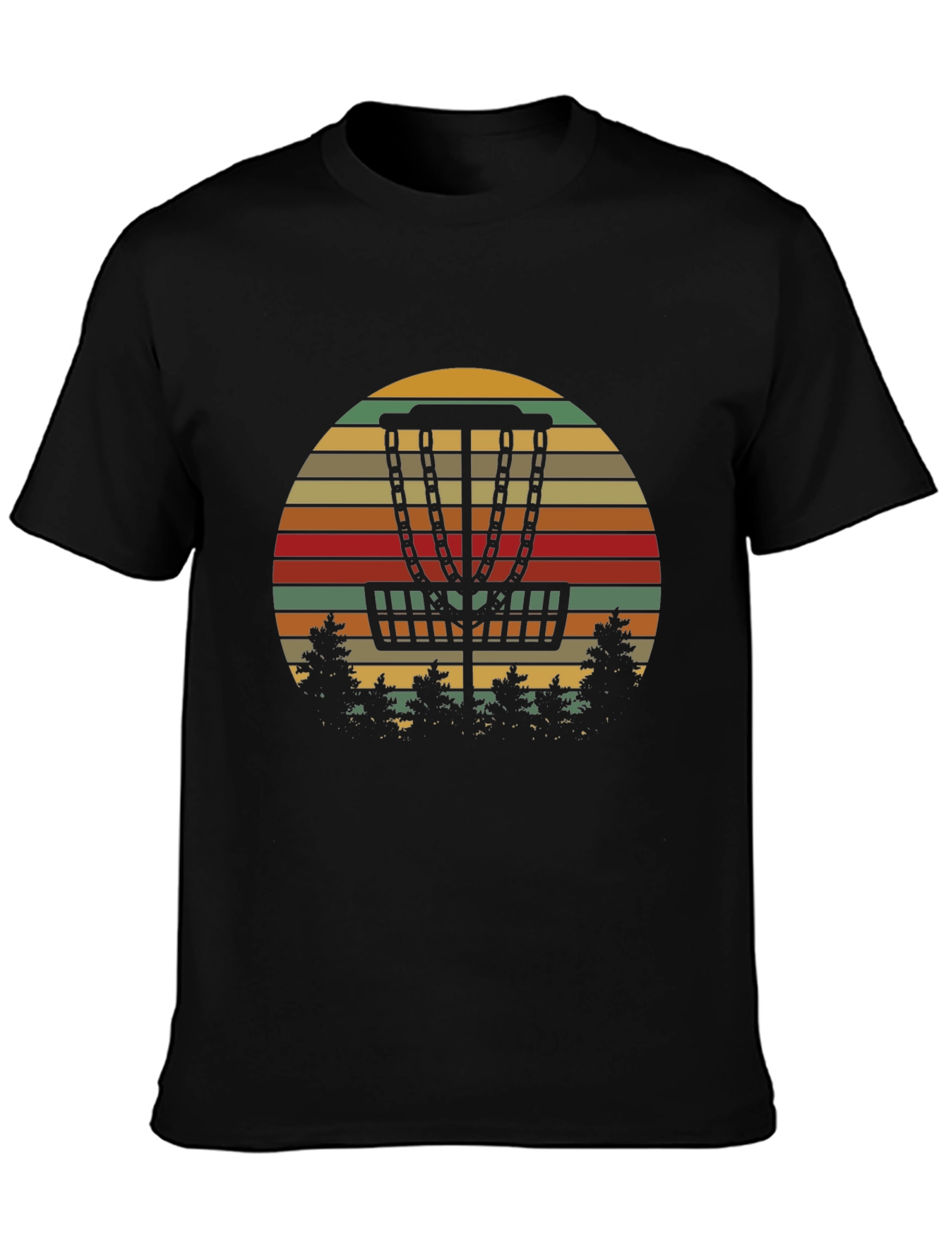 Retro Disc Golf T-Shirt - Sunset Basket Tee