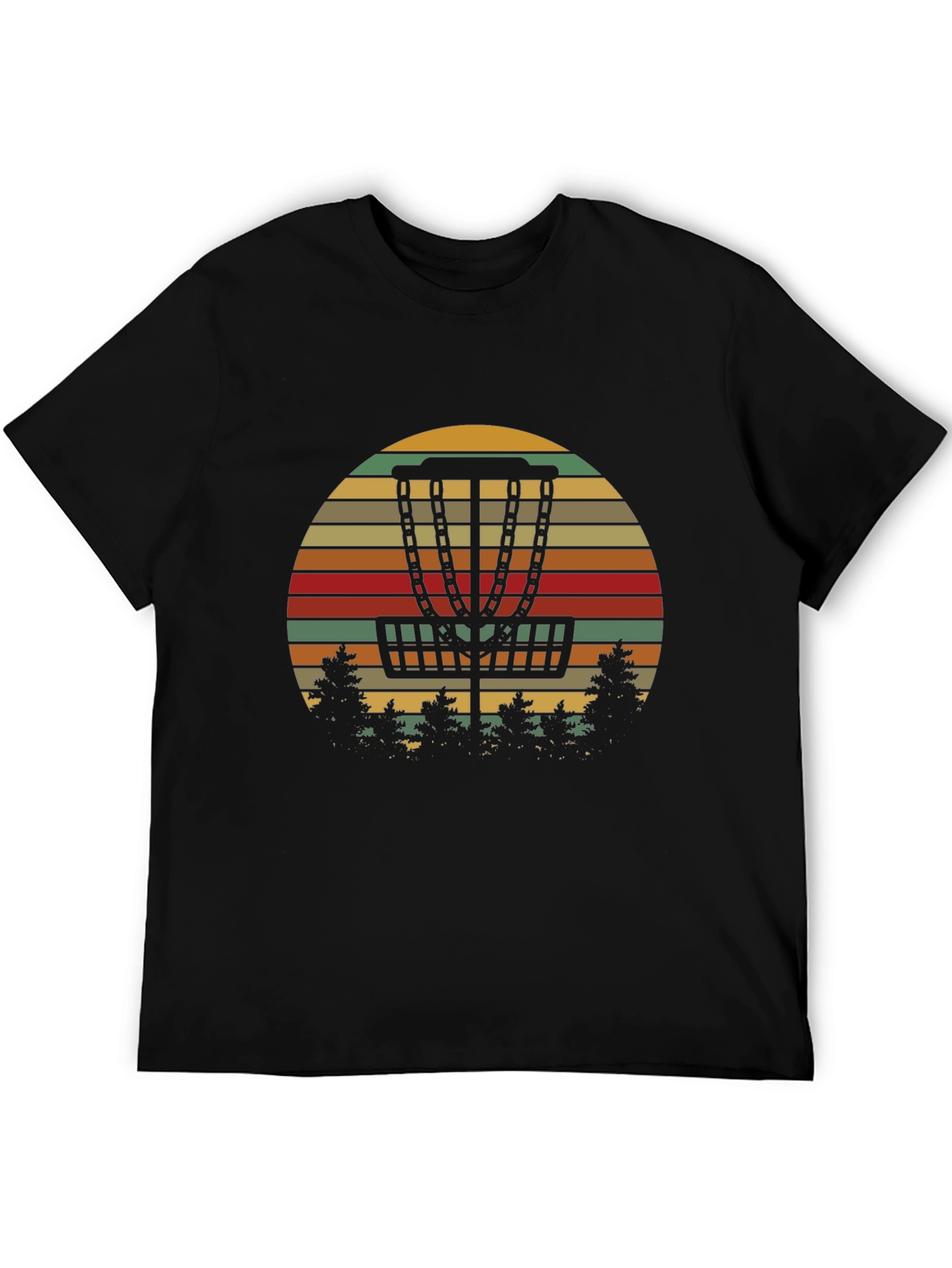 Retro Disc Golf T-Shirt - Sunset Basket Tee