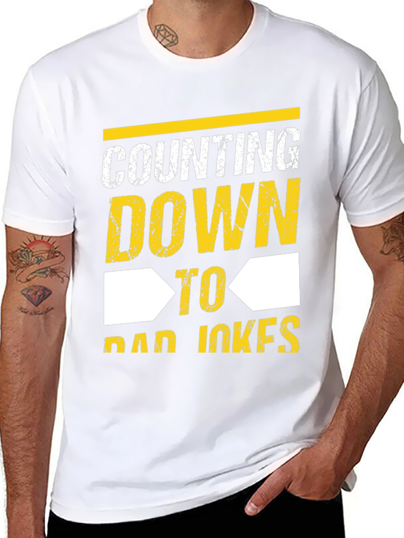 Counting Down to Dad Jokes Black T-Shirt