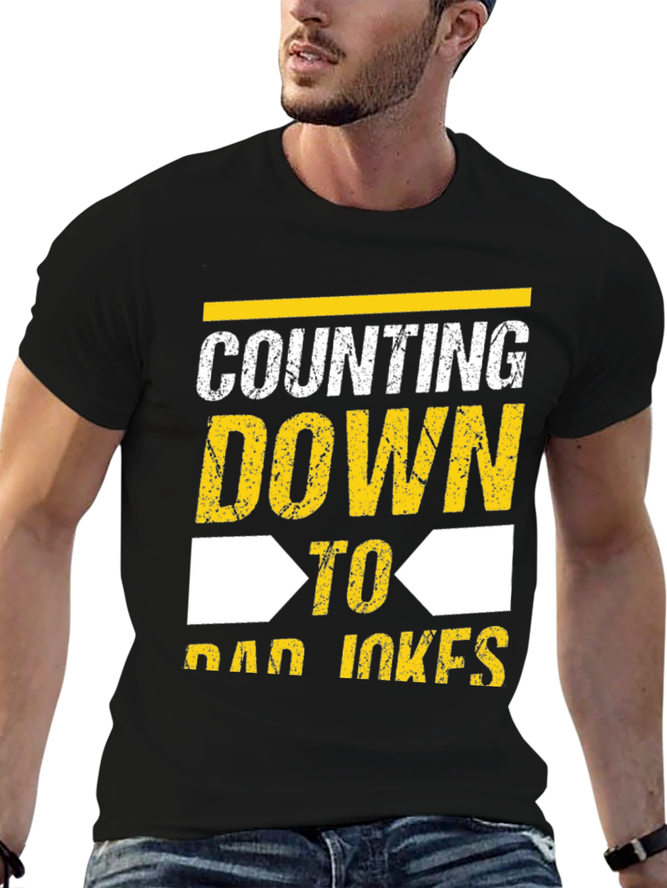 Counting Down to Dad Jokes Black T-Shirt