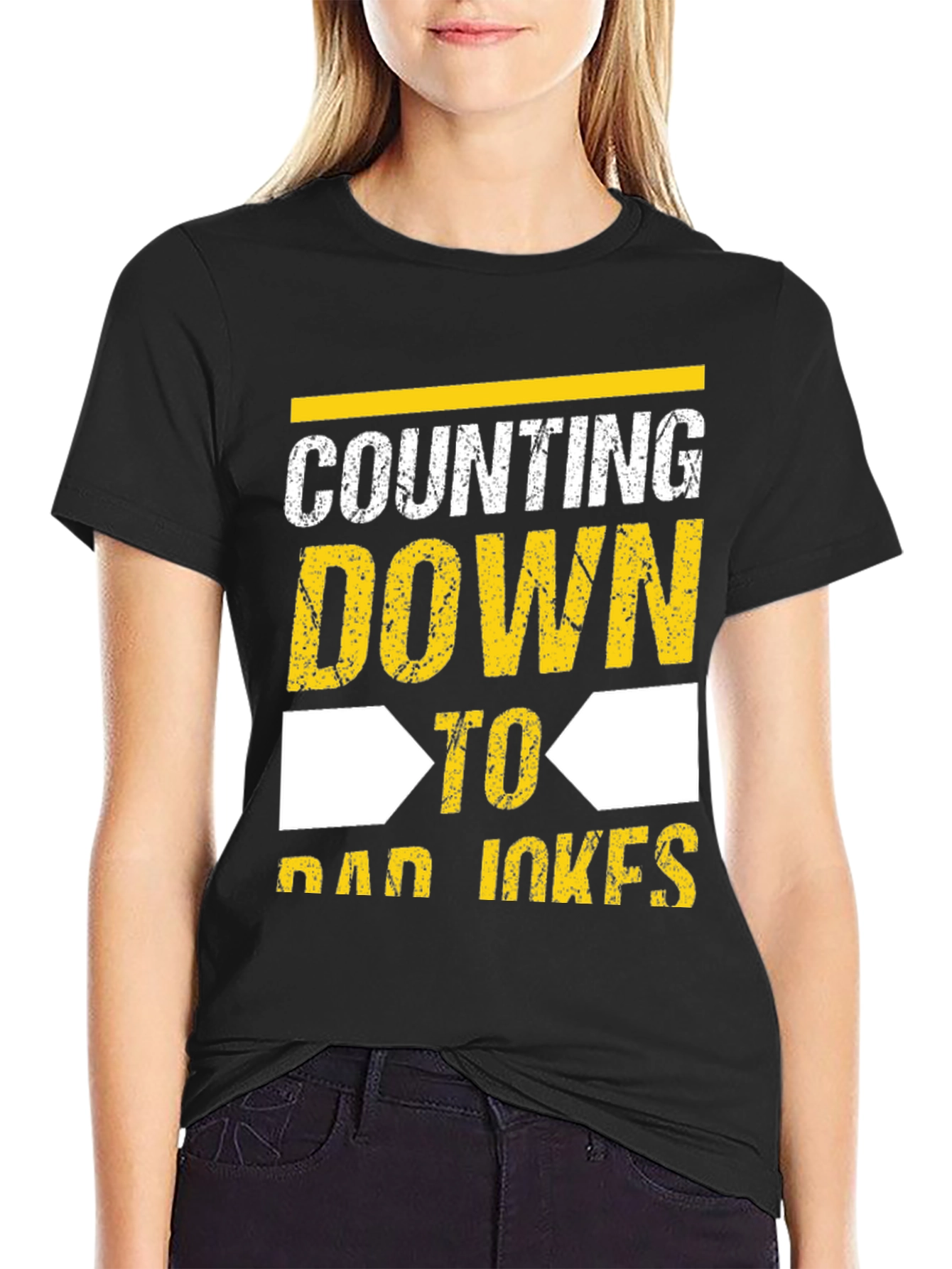 Counting Down to Dad Jokes Black T-Shirt