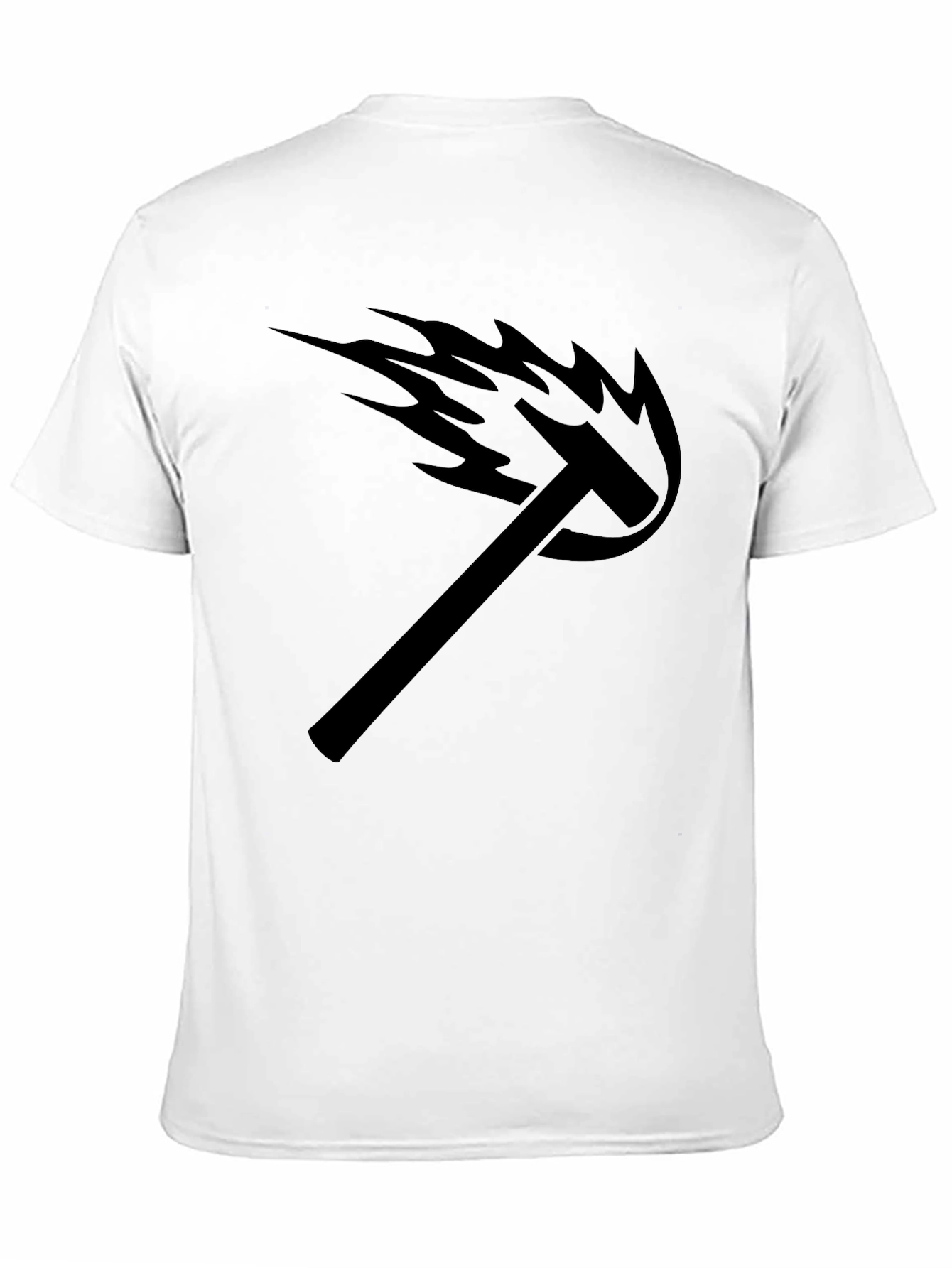 Mens Black Graphic Tee - Hammer Flame Design