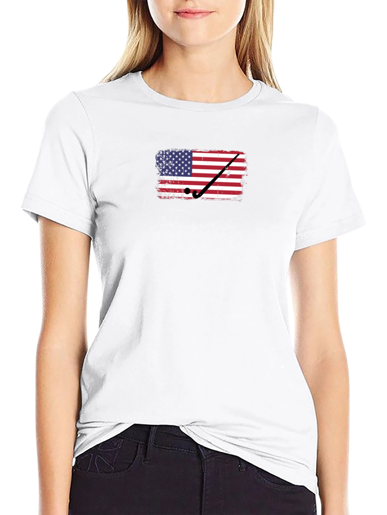 USA Flag Golf T-Shirt - Patriotic Tee