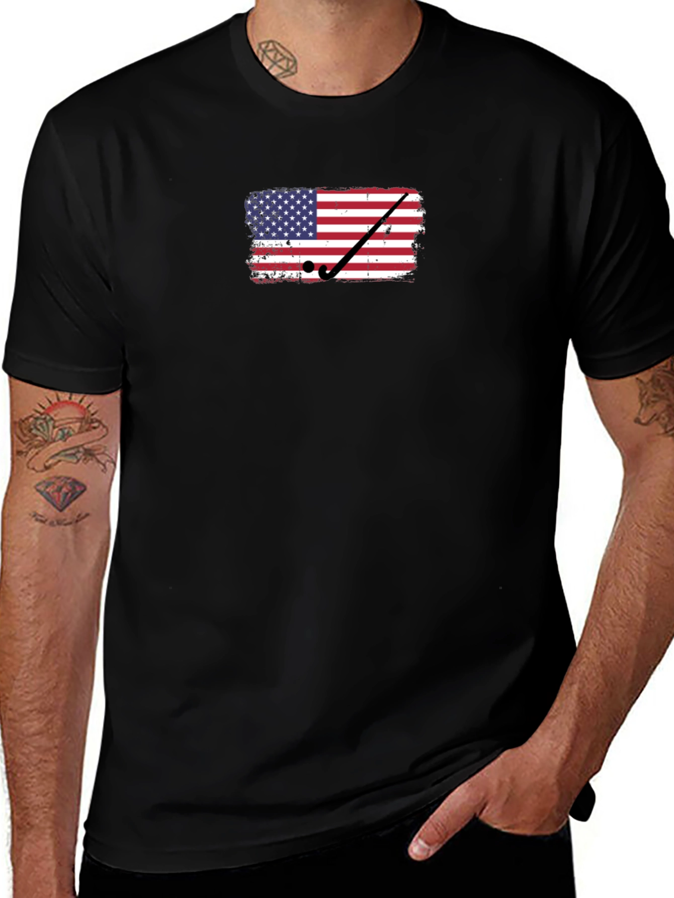 USA Flag Golf T-Shirt - Patriotic Tee
