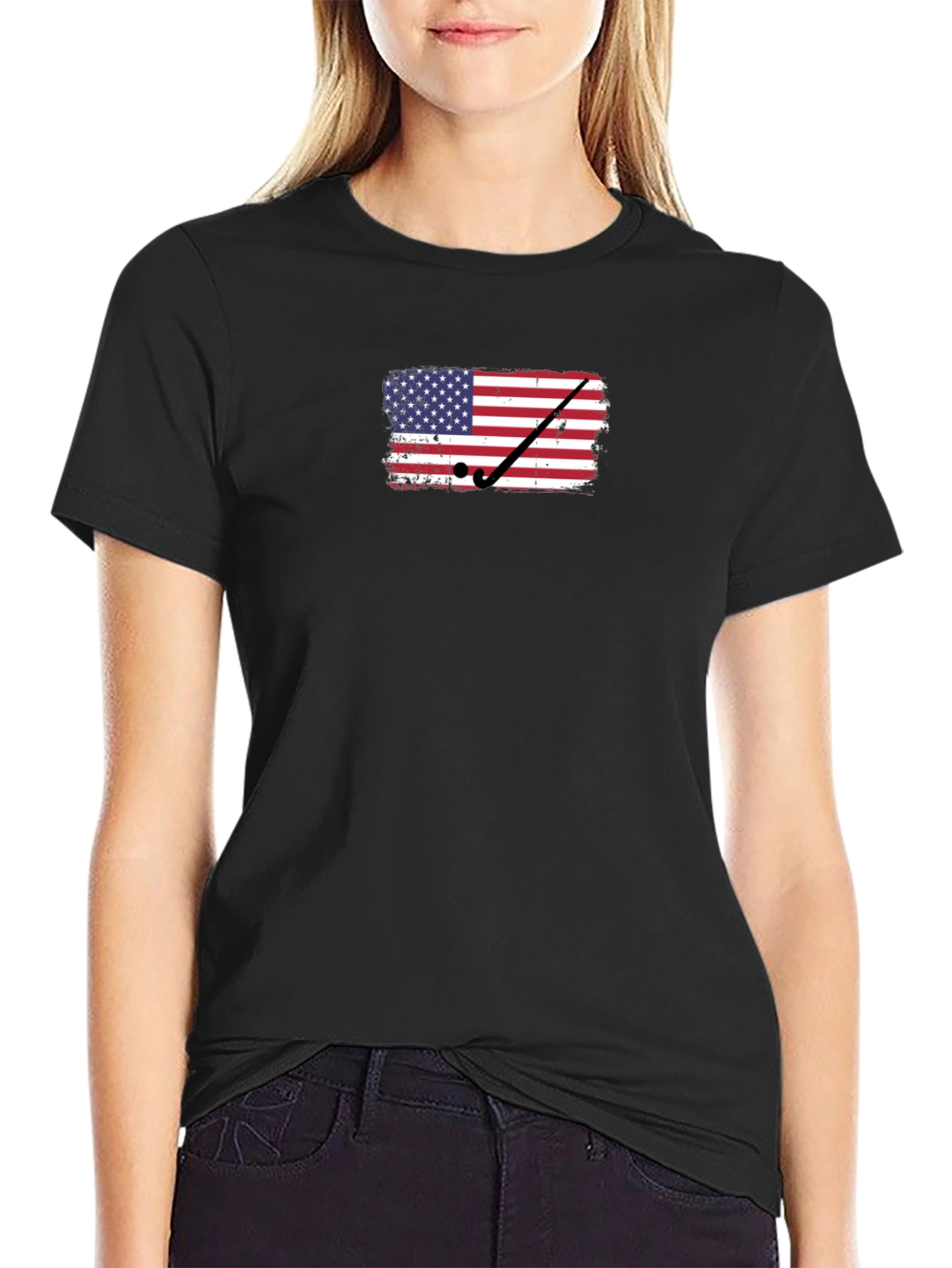 USA Flag Golf T-Shirt - Patriotic Tee