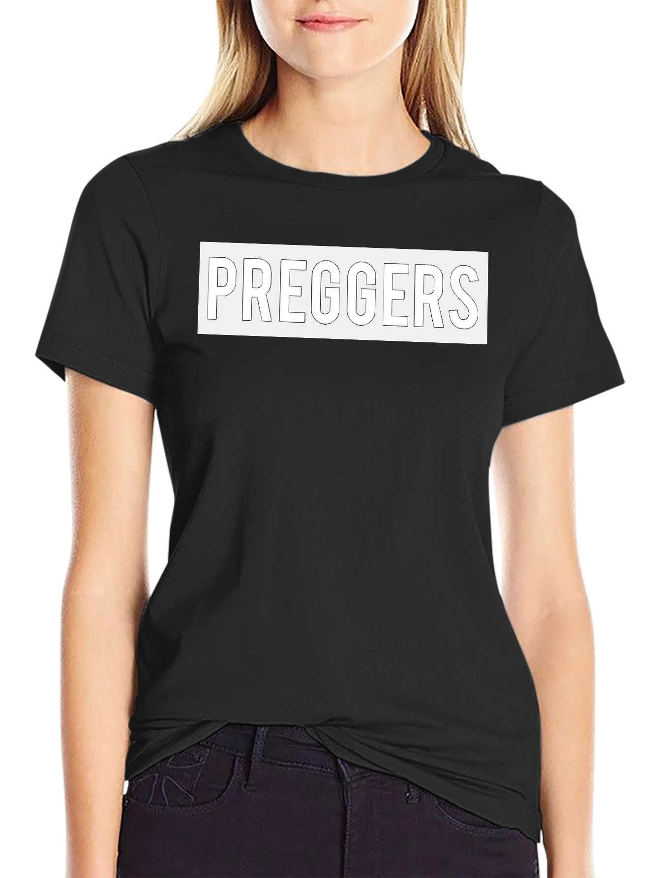 Preggers Black Graphic T-Shirt
