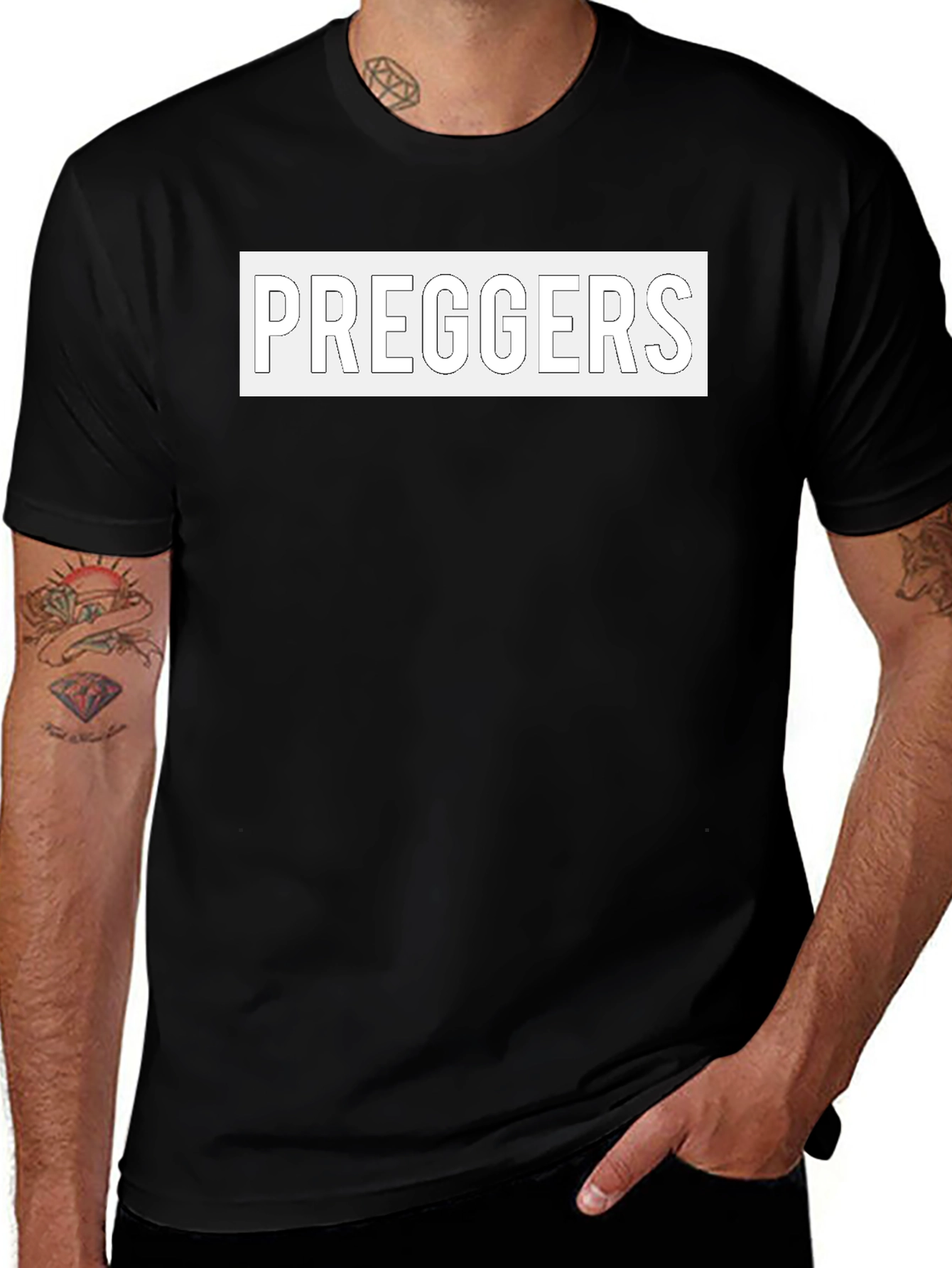 Preggers Black Graphic T-Shirt