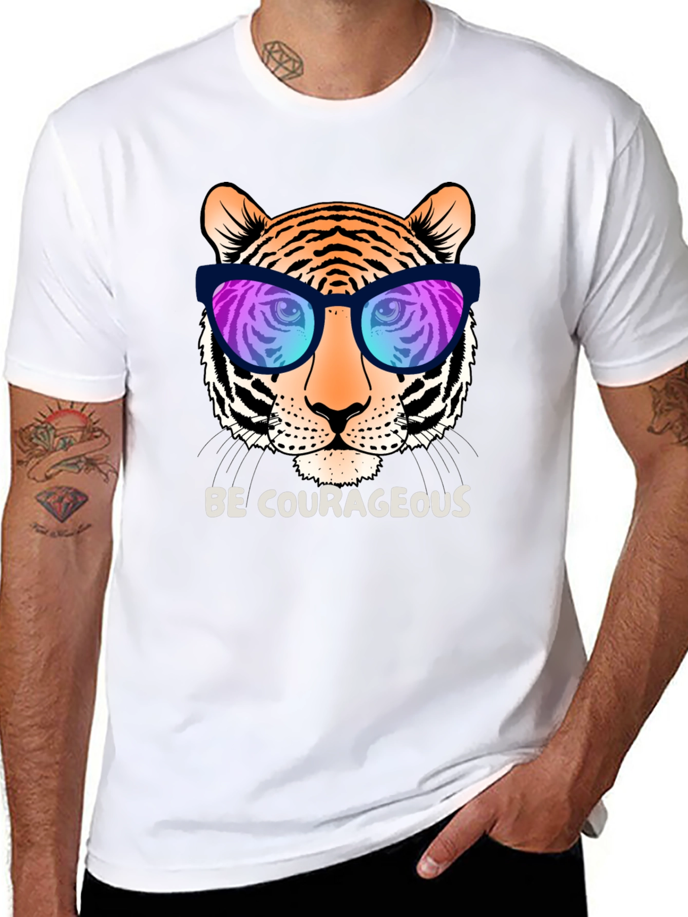Cool Tiger Graphic Tee - Be Courageous!