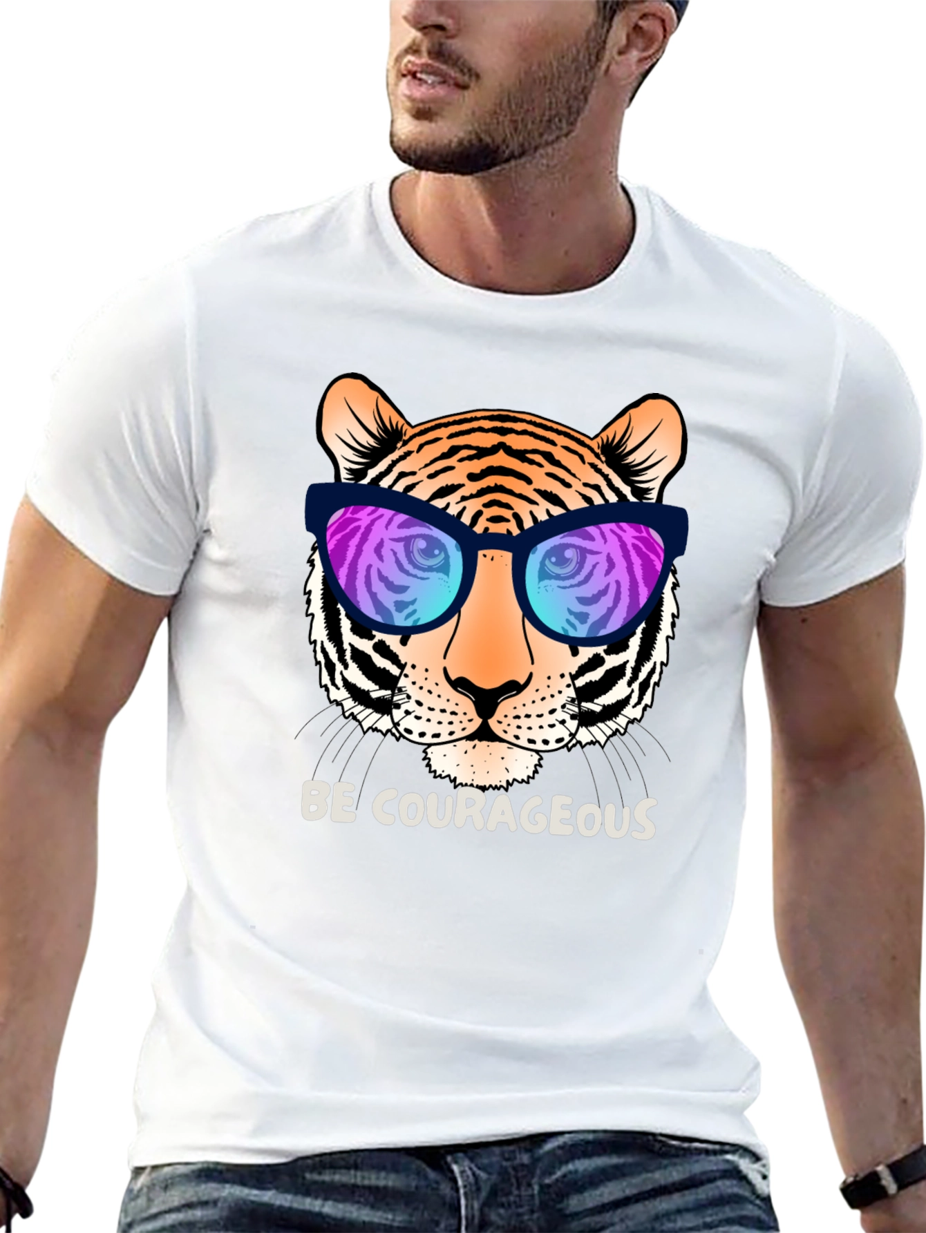 Cool Tiger Graphic Tee - Be Courageous!